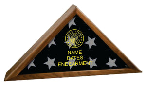 Genuine Walnut Flag Display Case with Base Attached