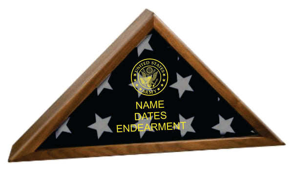 Genuine Walnut Flag Display Case with Base Attached