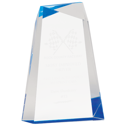Blue Facet Wedge Acrylic