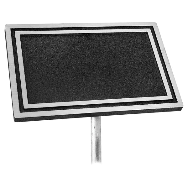 Silver/Black Rectangle Cast Aluminum Sign with 24" Aluminum Rod