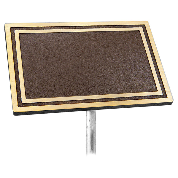 Bronze/Brown Rectangle Cast Aluminum Sign with 24" Aluminum Rod