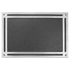 Silver/Black Rectangle Cast Aluminum Sign with 4 Mounting Screws