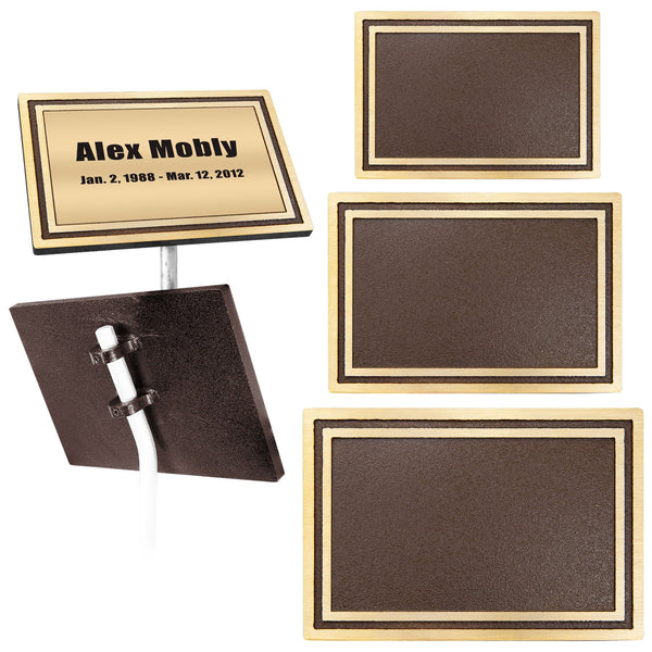 Bronze/Brown Rectangle Cast Aluminum Sign with 24" Aluminum Rod