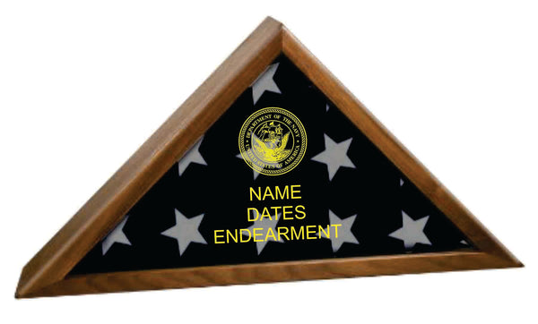 Genuine Walnut Flag Display Case with Base Attached