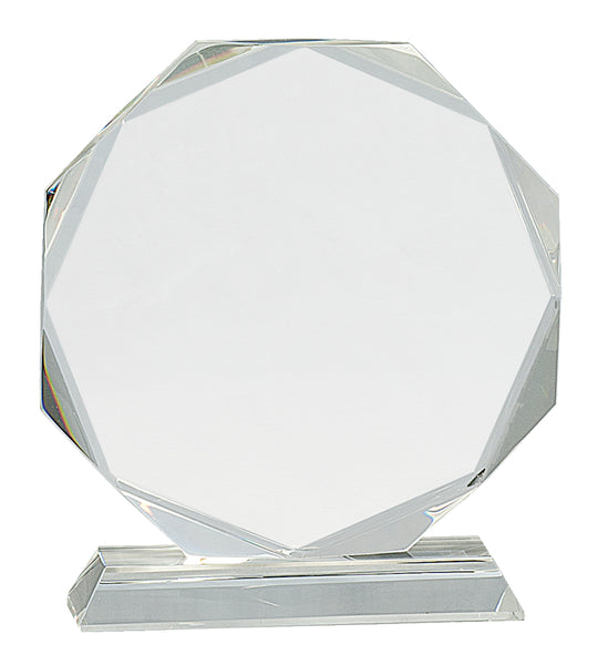 Crystal Octagon on Clear Pedestal Base