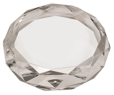 Round Crystal Paperweight 3"