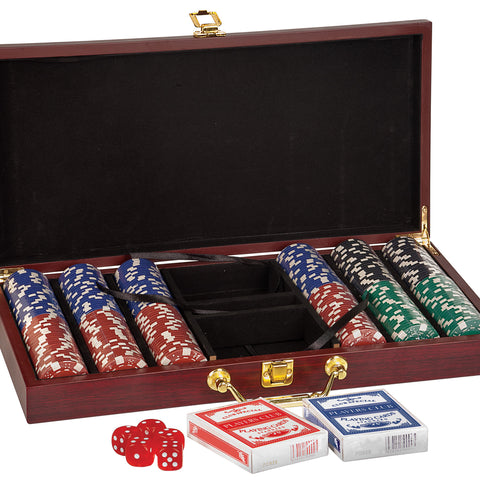 Personalized Poker Set - Rosewood Finish